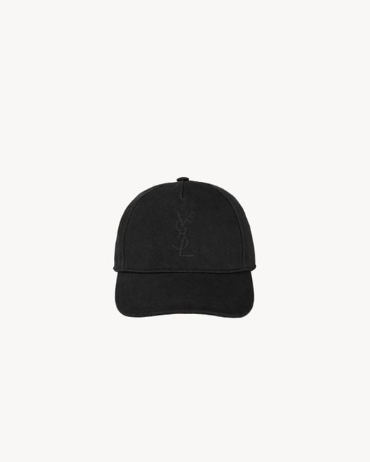 Saint Laurent Black Cassandre Cap for men