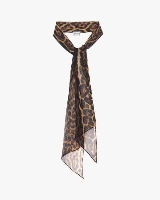Saint Laurent Multicolor Leopard-Print Lavallière Scarf