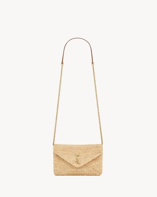 Saint Laurent Natural Cassandre Small Chain Pouch
