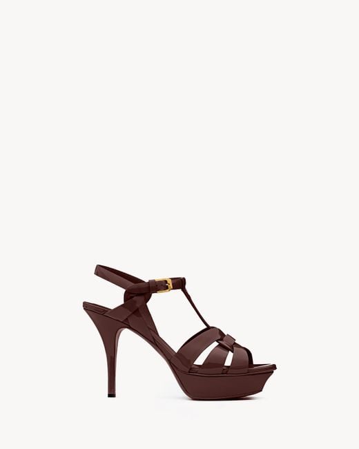 Saint Laurent Red Tribute Platform Sandals