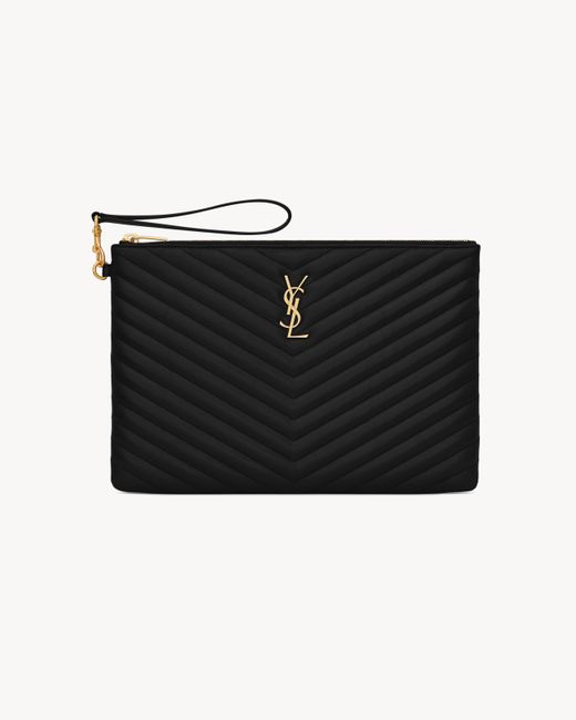 Saint Laurent Black Cassandre Pouch