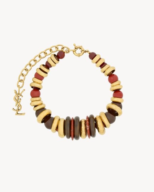 Saint Laurent Metallic Loulou Bead Choker