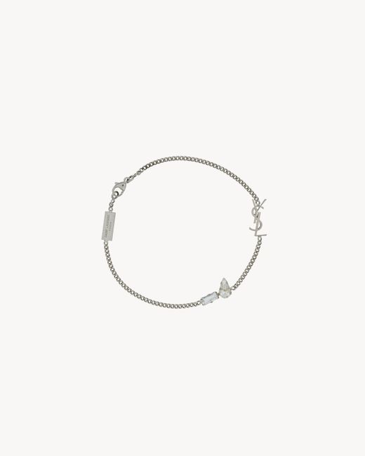 Cassandre Bracelet À Charm En Métal Et Strass Saint Laurent en coloris Metallic