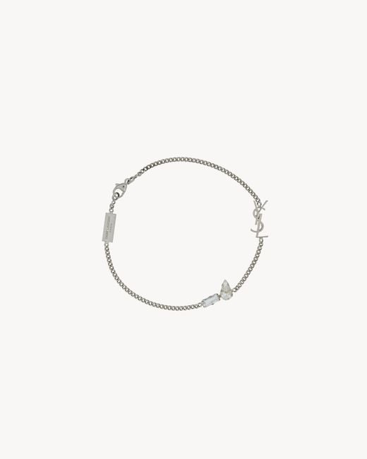 Saint Laurent Metallic Cassandre Charm Bracelet