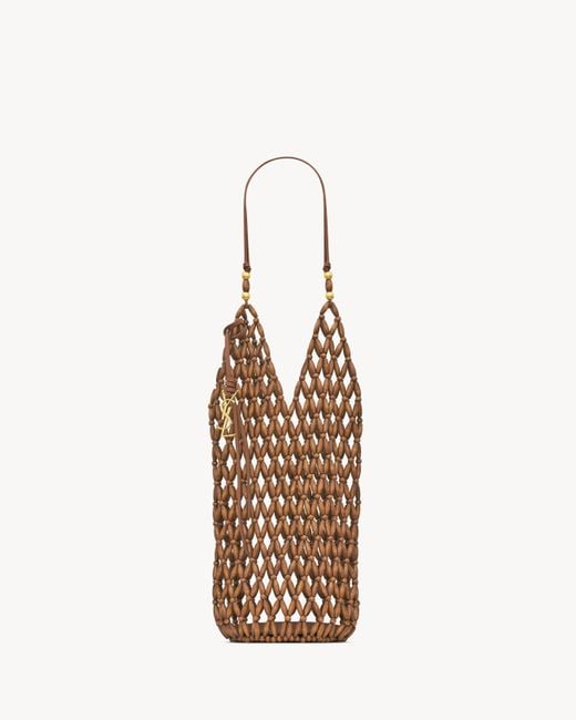 Saint Laurent ソフトバケット（ウッドビーズ） ベージュ Brown