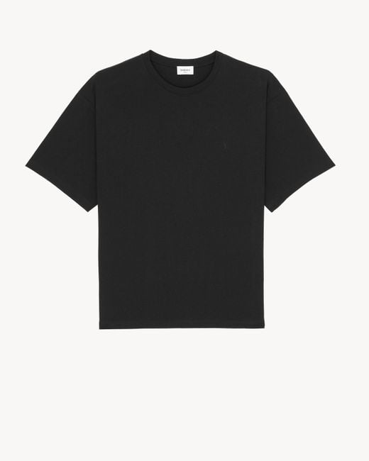 Saint Laurent Black Cassandre Oversized T-Shirt for men