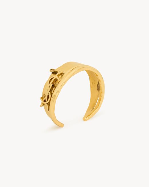 Brazalete Doble Cassandre De Metal di Saint Laurent in Metallic