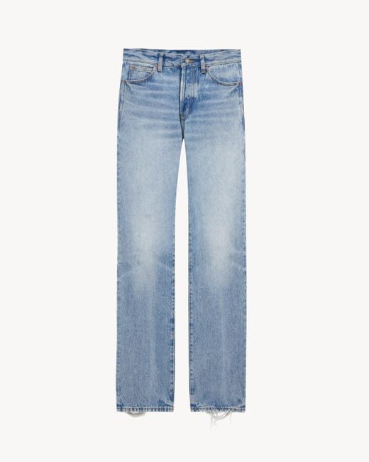 Saint Laurent Blue Low Rise Straight Jeans