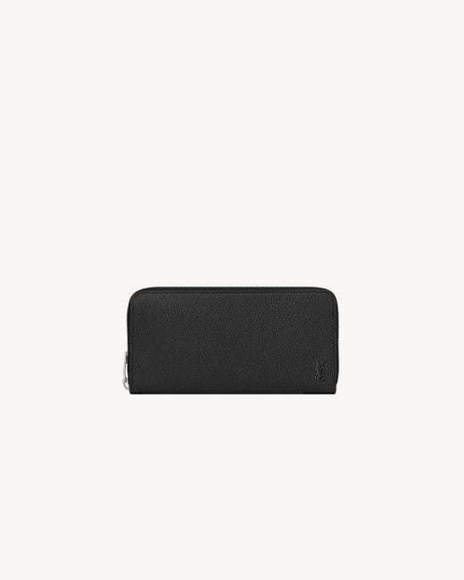 Saint Laurent White Cassandre Shadow Zip-Around Wallet for men