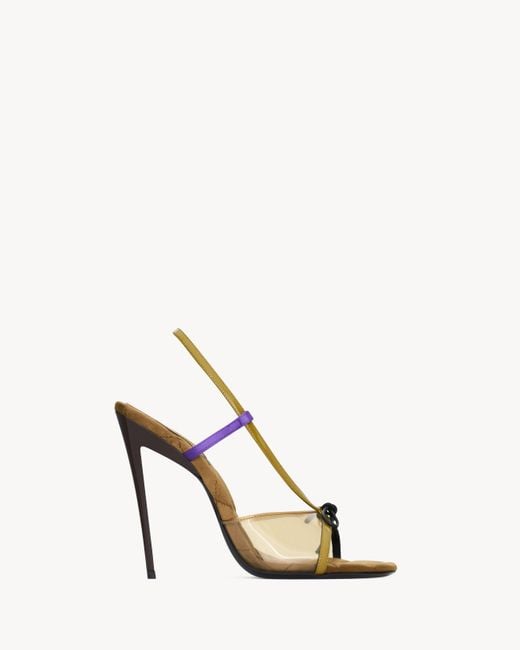 Saint Laurent White Jean Sandals