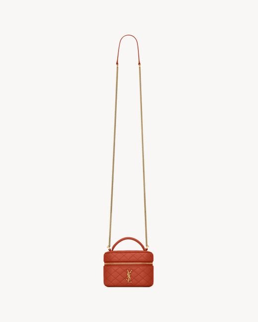 Saint Laurent White Gaby Micro Vanity Bag