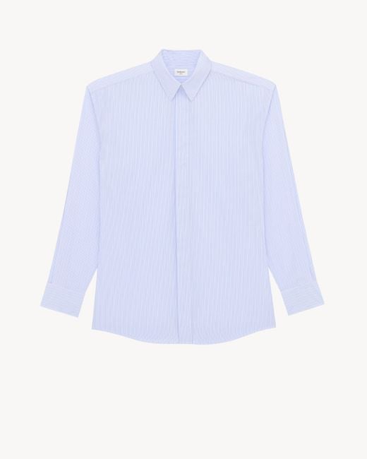Saint Laurent White Broad-Shoulder Shirt for men