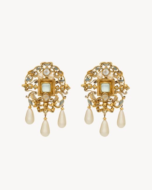 Saint Laurent Metallic Princess Earrings