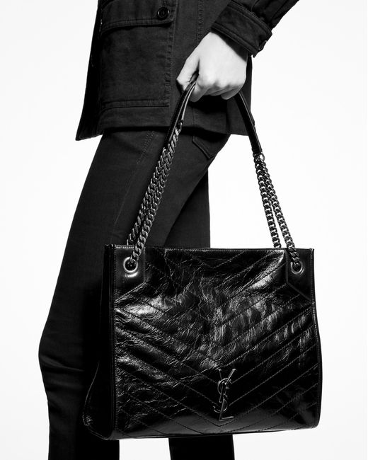 Niki medium shopping bag in crinkled vintage leather sales