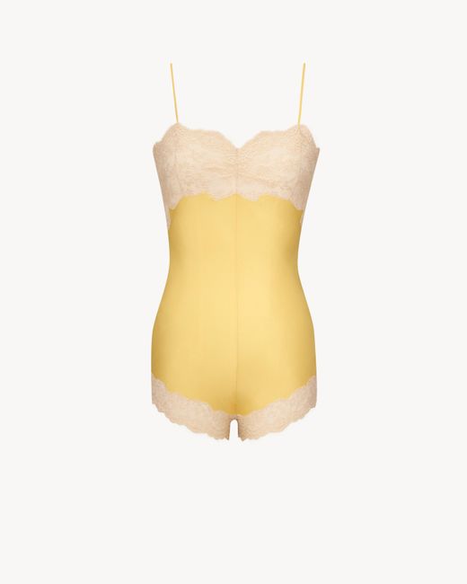 Saint Laurent Yellow Laced Romper