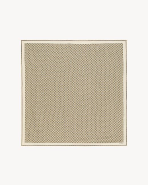 Saint Laurent Natural Medallion Square Scarf for men