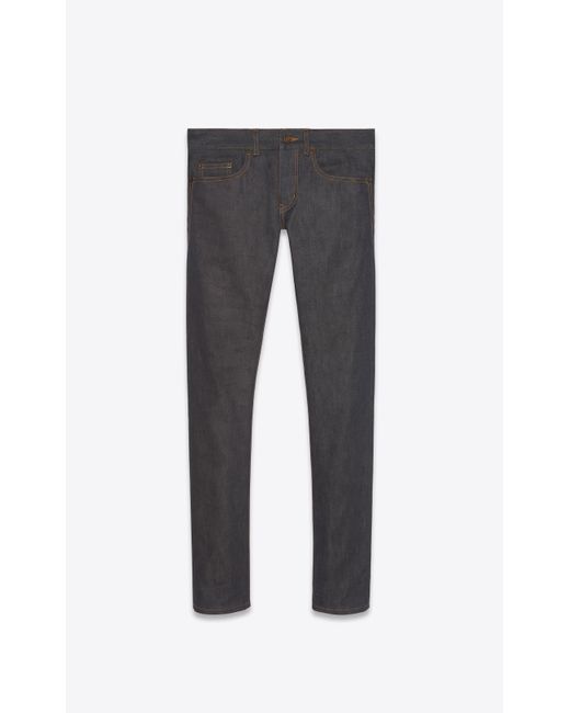 Saint Laurent Blue Slim-fit Jeans In Indigo Raw Denim for men