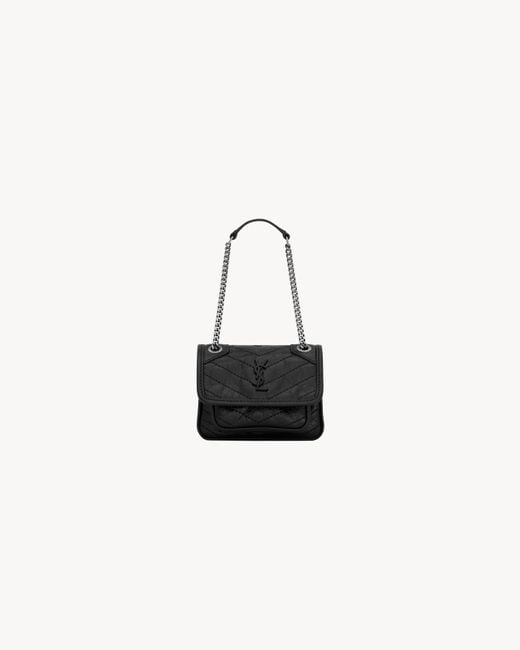 Borsa Niki Micro di Saint Laurent in White