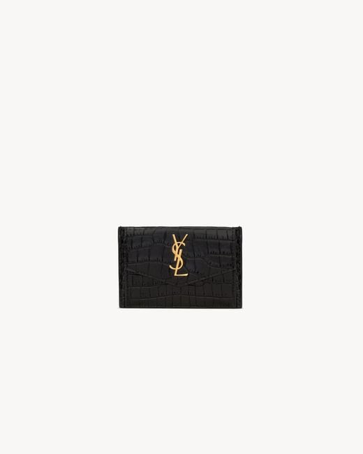 Saint Laurent White Uptown Flap Card Case