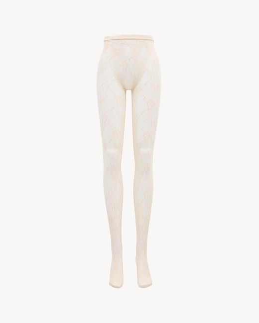 Saint Laurent White Lace Tights