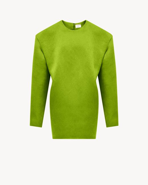 Saint Laurent Boxy Dress in Green | Lyst