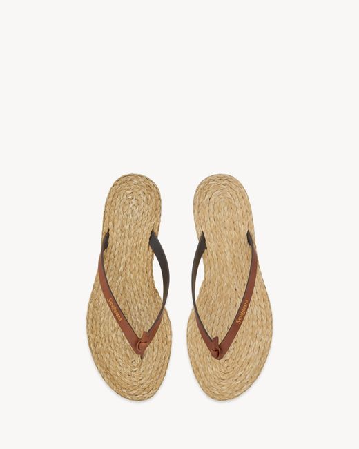 Saint Laurent Natural Pool Flip-Flops