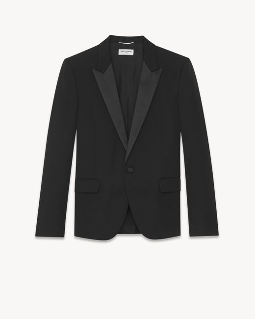Saint Laurent Black Single-Breasted Tuxedo Jacket for men