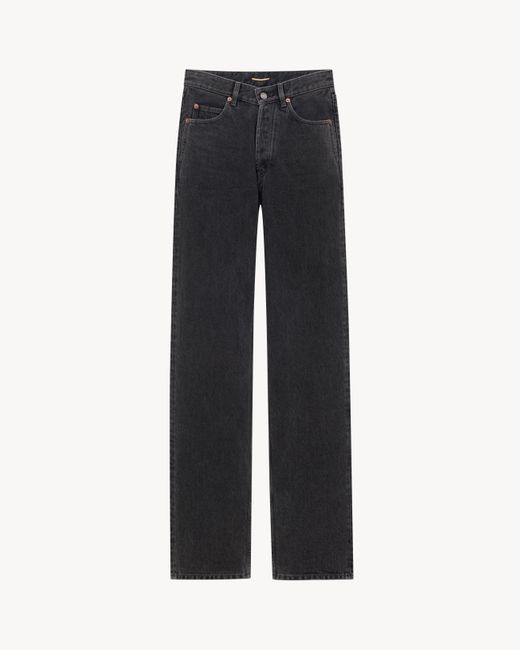 Saint Laurent Blue Saint Laone Sizerent V-Waist Long Baggy Jeans