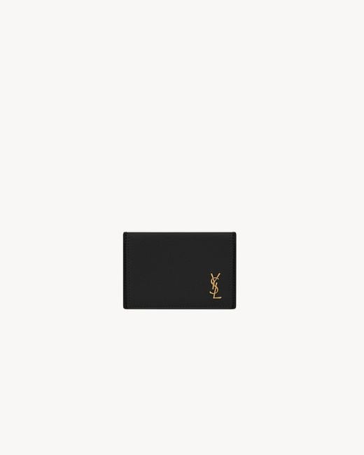 Saint Laurent Black Saint Laone Sizerent Tiny Cassandre Flap Card Case