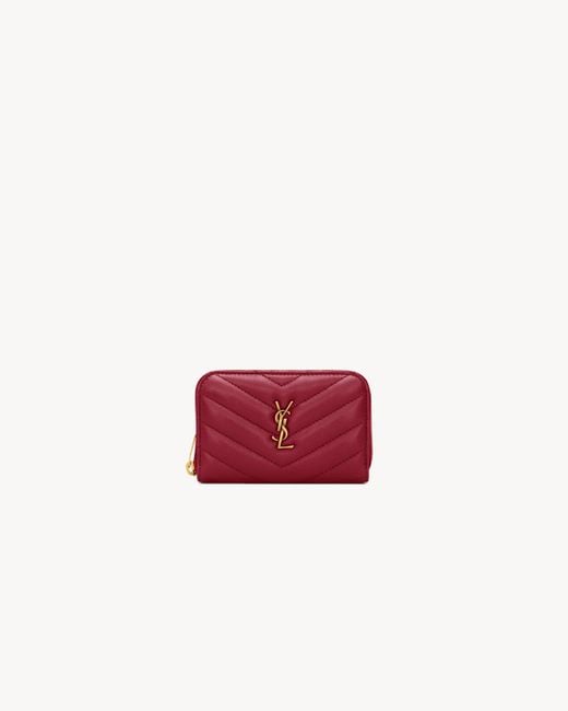 Saint Laurent Red Cassandre Change Purse