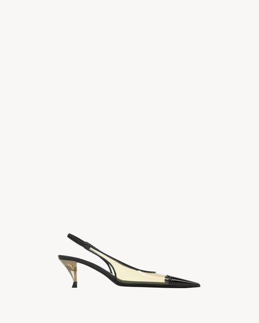 Saint Laurent Natural Fanny Slingback Pumps