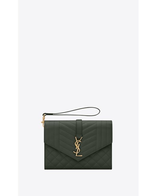 ysl green envelope bag