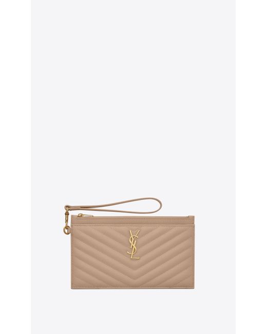 cassandre saint laurent matelassé large zipped pouch
