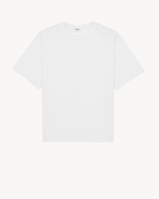 Saint Laurent White Cassandre Oversized T-Shirt for men