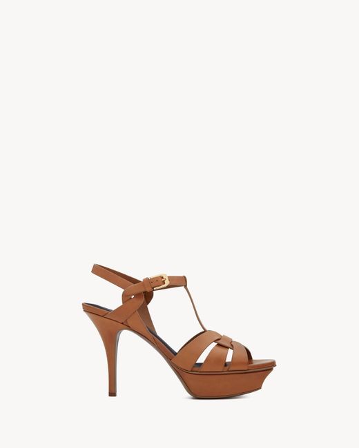 Saint Laurent Saint Laone Sizerent トリビュート プラットフォームサンダル（スムースレザー） Yellow