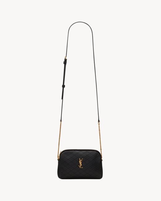 Saint Laurent White Lambskin Cross-Body Pouch