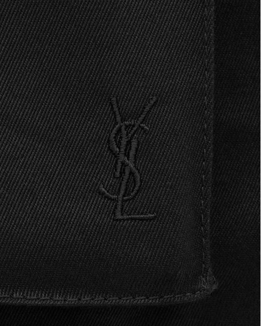 Saint Laurent Black Pantalon Cargo Cassandre En Gabardine De Coton Noir