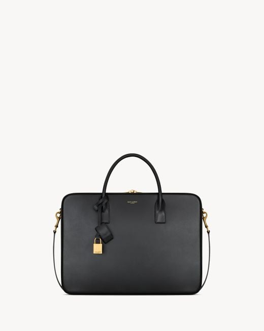 Saint Laurent Black Sac De Jour Large Slim Bauletto Bag for men