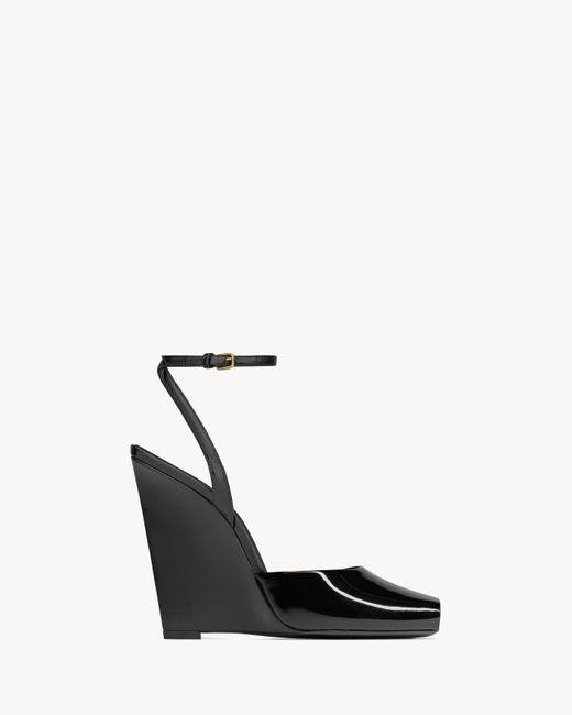 Saint Laurent White La Scandale Wedges