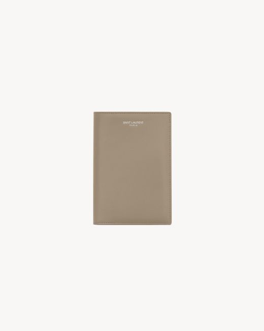 Saint Laurent Natural Paris Passport Case for men
