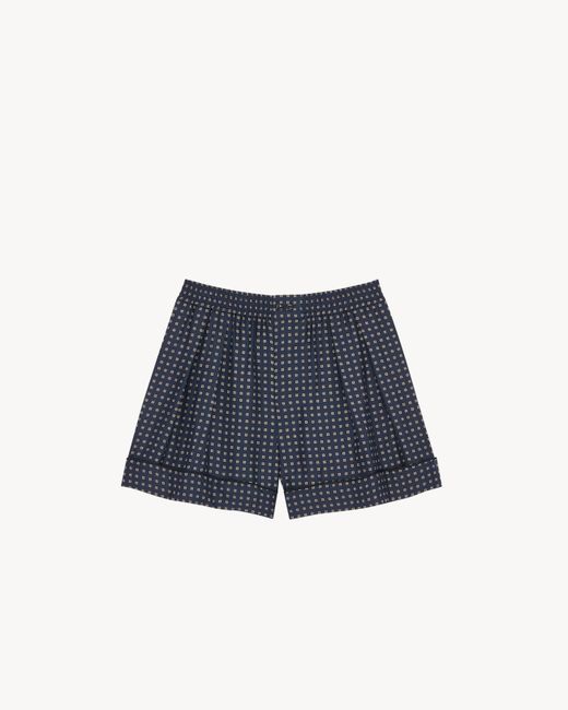 Saint Laurent Blue Pajama Shorts