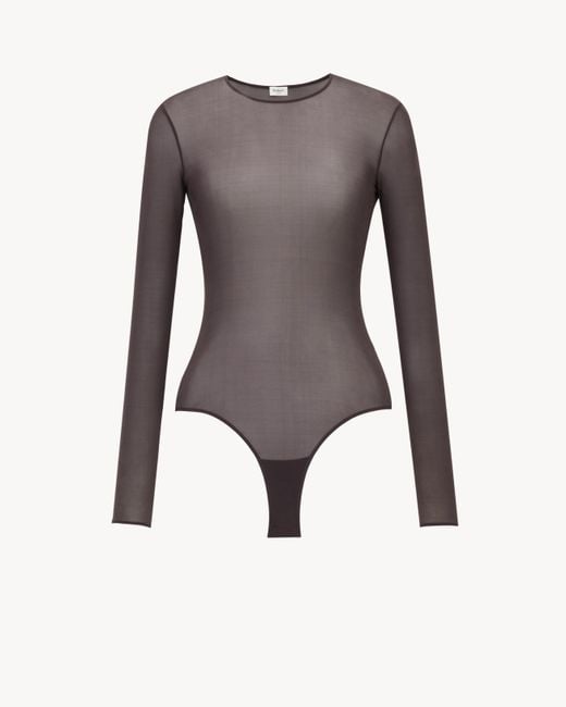 Saint Laurent Gray Crewneck Bodysuit