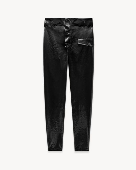 Saint Laurent Black Paperbag Waist Wide-Leg Pants