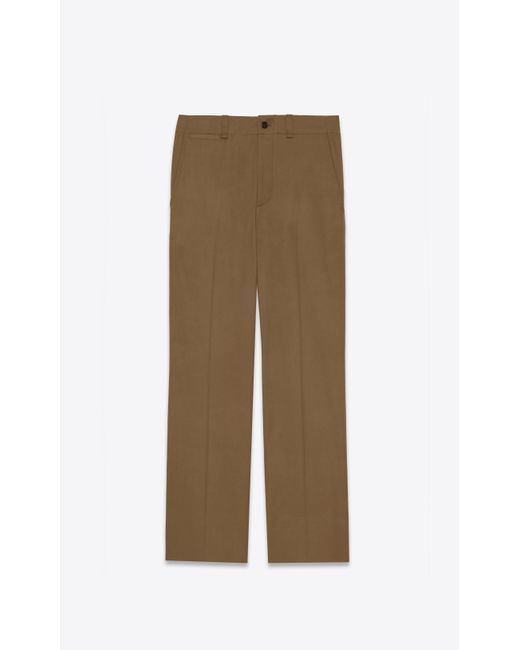 Saint Laurent Natural Pants In Cotton Twill