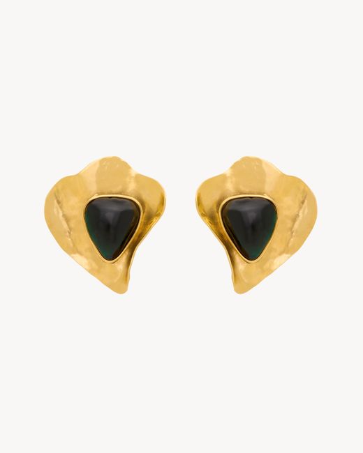 Boucles D'Oreilles Pétales En Résine Et Métal Saint Laurent en coloris Multicolor