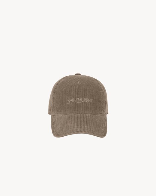 Saint Laurent Natural Velvet Baseball Hat