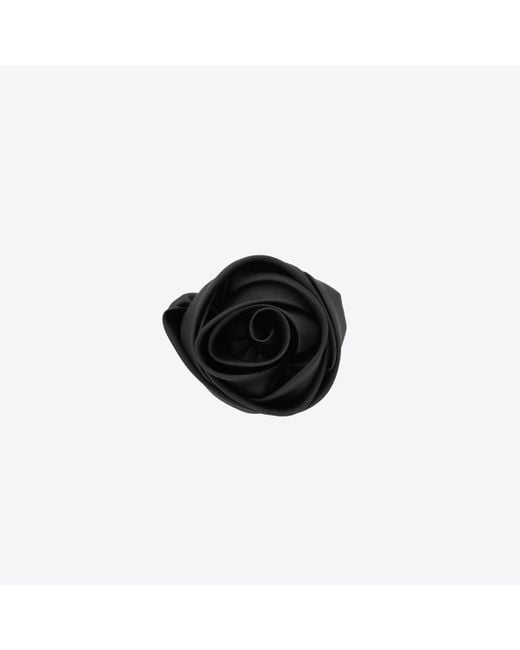 Saint Laurent Black Broche Rose En Organza De Soie Noir for men