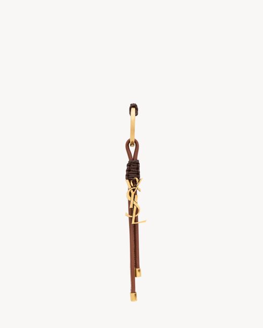 Saint Laurent White Cassandre Keyring