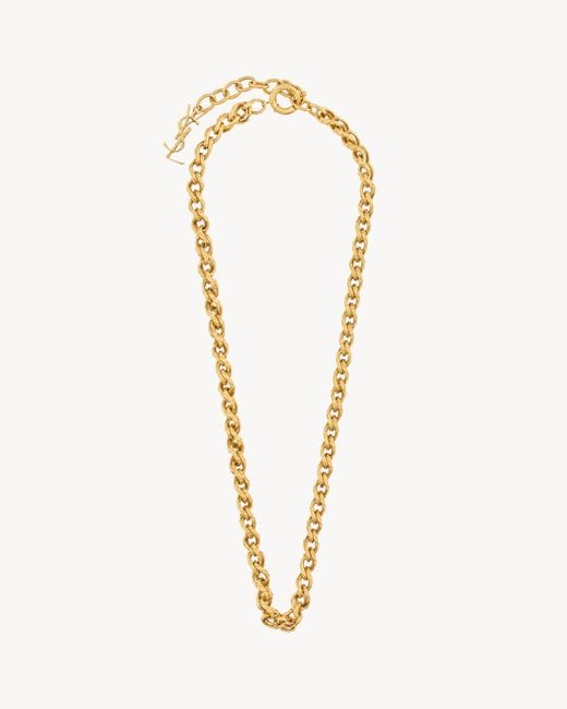 Saint Laurent White Saint Laone Sizerent Rope-Chain Necklace
