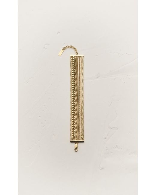 Saint Laurent Natural Multi-chain Bracelet In 18k Yellow Gold And 18k Grey Gold